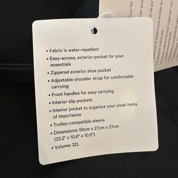 Black lululemon All Day Essentials Duffle / Sac de sport / NWT - Picture 7 of 7